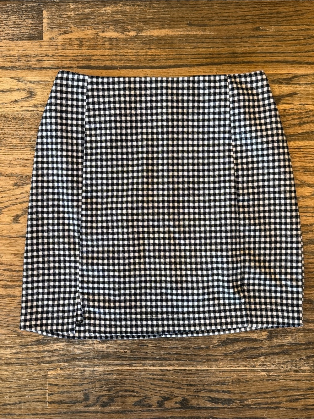 Eyeshadow Black And White Gingham Mini Skirt